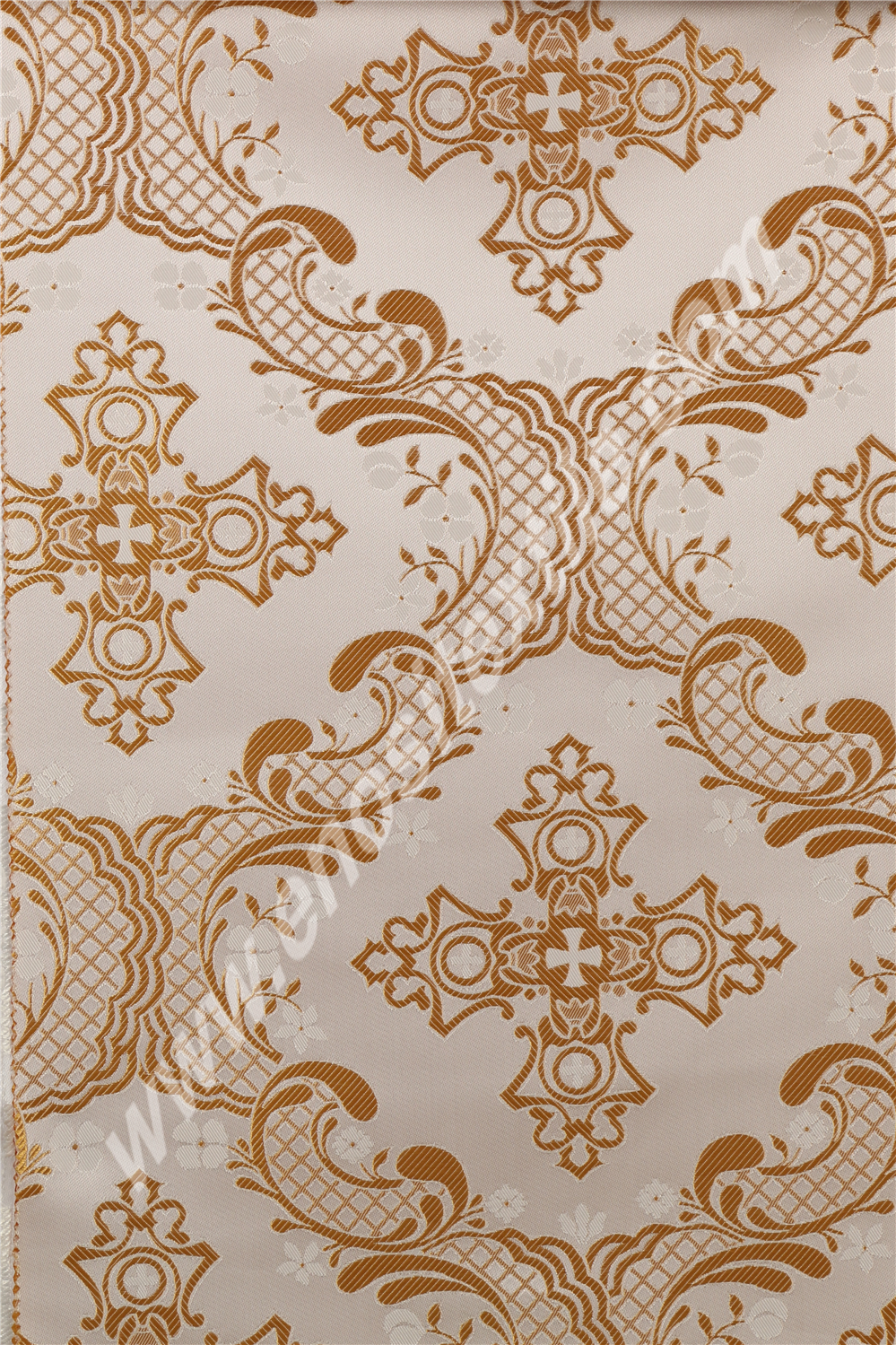 KL-016 White-Gold Brocade Fabrics